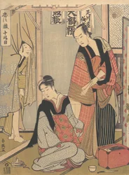 Scena z X aktu Chushingura, ca. 1790.
