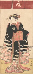 Aktor Ichikawa Monosuke II w niezidentyfikowanej roli kobiecej, ca. 1789.