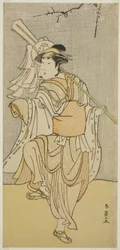 Aktor Segawa Kikunojo III jako Osaku w sztuce Sayo no Nakayama Hiiki no Tsurigane, wystawionej w teatrze Nakamura w jedenastym miesiącu 1790 r.