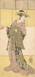 Aktor linii Segawa Tomisaburo jako kurtyzana, ca. 1790.