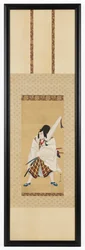 Aktor Ichikawa Ebizo III jako Matsuomaru w sztuce Sugawara i tajemnice kaligrafii, 18.