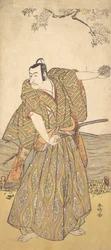 Piąty Ichikawa Danjuro jako samuraj, ca. 1780-85.