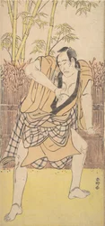 Drugi Ichikawa Komazo jako człowiek w dramatycznej postawie, ca. 1790 r., ok. 1790 r. 1790.