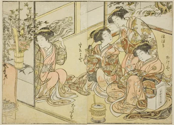 Kurtyzany Matsuneya, z książki „Zwierciadło pięknych kobiet Dzielnicy Przyjemności (Seiro bijin awase sugata kagami),” tom. 1