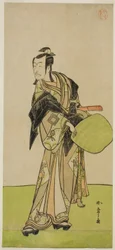 Aktor Ichikawa Danjuro V jako Kakogawa Honzo w sztuce Kanadehon Chushin Nagori no Kura, wystawionej w Teatrze Nakamura w dziewiątym miesiącu, 1780
