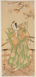 The Actor Ichikawa Danjuro V as Momonoi Wakasanosuke Yasuchika (?) in the Play Kanadehon Chushingura (?), Performed at the Nakamura Theater (?) in the Fifth Month, 1771 (?)