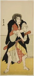 Aktor Ichikawa Danjuro V jako mnich-renegata Wantetsu z Okami-dani w przedstawieniu Nishiki Tsui no Yumitori, wystawiony w Teatrze Morita w jedenastym miesiącu 1778