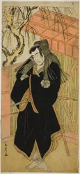 Aktor Matsumoto Koshiro IV jako Matsuo-maru (?) w sztuce Sugawara Denju Tenarai Kagami (?), wystawiony w Teatrze Nakamura (?) w czwartym miesiącu 1779 (?)