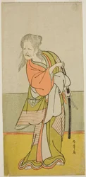 Aktor Nakajima Kanzaemon III jako Yaguchi no Karasu-baba w sztuce Hono Nitta Daimyojin, wystawionej w Teatrze Morita w siódmym miesiącu 1777