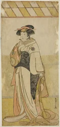 Yamashita Kinsaku II jako Lady Manko (Manko Gozen) w sztuce Hatsumombi Kuruwa Soga, wystawionej w Teatrze Nakamura w pierwszym miesiącu,