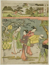 I tablica ujawnienia, z serii „Shinagawa Hakkei (Osiem widoków Shinagawy)”