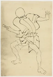 Uzbrojony asystent (badanie), ok. 1815-1849 (tusz na papierze)