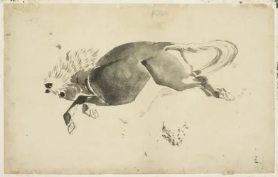 Biegnący koń, c.1815-1849 (tusz na papierze)