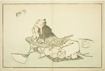 Filozof oglądający parę motyli, z Księgi obrazkowej realistycznych obrazów Hokusaia (Hokusai shashin gafu)