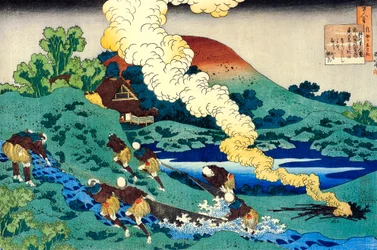 Z cyklu Sto wierszy stu poetów: Kakinomoto no Hitomaro, c1830.