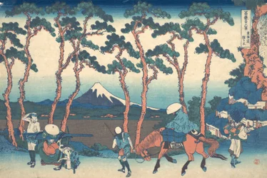 Hodogaya na Tokaido Tokaido Hodogaya, z cyklu Trzydzieści sześć widoków Mou..., ca. 1830-32.