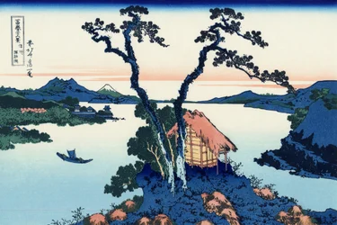 Jezioro Suwa w prowincji Shinano, około 1830