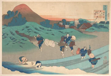 Wiersz autorstwa cesarzowej Jitō, z cyklu „Sto wierszy wyjaśnionych przez nianię” (Hyakunin isshu uba ga etoki)