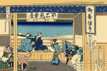 Seria 36 widoków na Mont Fuji: vue de Yoshida a Tokaido, japonia - Estampe de Katsushika Hokusai (1760-1849) (ecole ukiyo-e) 1830-1833 państwowe Muzeum Sztuk Pięknych im. Puszkina, Moscou