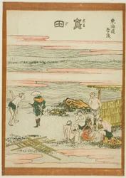 Shimada, z serii „Pięćdziesiąt trzy stacje Tokaido (Tokaido gojusan tsugi)”