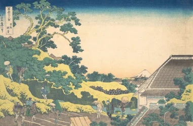 Surugadai w Edo Toto Sundai, z cyklu Trzydzieści sześć widoków góry Fuji Fug..., ca. 1830-32.