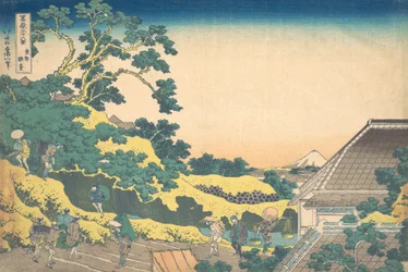 Surugadai w Edo Toto Sundai, z cyklu Trzydzieści sześć widoków góry Fuji Fug..., ca. 1830-32.