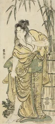 Aktor Ichikawa Komazo jako kobieta z rozczochranymi włosami, ok. 1791 r.