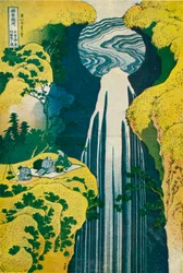 Wodospad Amida za drogą Kiso, około 1832. 1925
