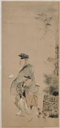 Dwóch Artystów Przechadzających się po Nowym Roku, okres Edo, ca. 1798-1801.