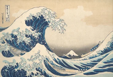 Pod falą u wybrzeży Kanagawy, Kanagawa oki nami ura, czyli Wielka fala, z serii ..., ok. 1830-32