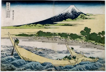 Widok góry Fudżi w Japonii. Seria „36 widoków góry Fudżi”. Japoński druk Katsushiki Hokusai (1760-1849), 1829-1833, 25,5 x 37,1 cm, kolekcja prywatna