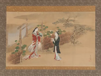 Rozdział Evening Faces Yugao z The Tale of Genji Genji monogatari, XVIII wiek.
