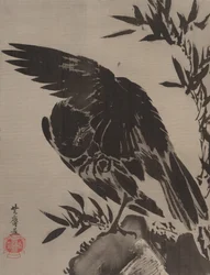 Wrona na skale, ca. 1887.