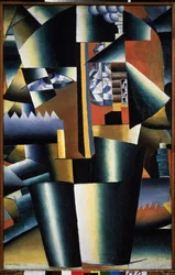 Portrait of Ivan Klyun (Kliun) (Ivan Klioune) (1873-1943) (Portret Ivan Klyun) - Obraz Kasimira Severinovicha Malevicha (Malevich, Malevic) (1878-1935), olej na płótnie