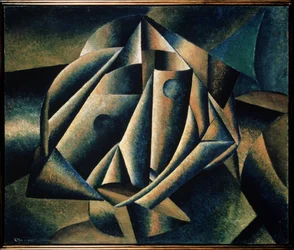 Głowa dziewczyny ze wsi. Obraz Kasimira Severinovicha Malewicza (Malevich, Malevic) (1878-1935), olej na płótnie