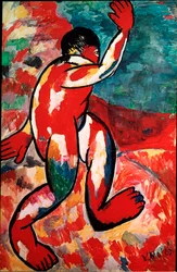 Obraz Kąpiącego się autorstwa Kasimira Malevica (Malevich, Malevitch) (1878-1935) 1910 wym. 105x69 cm Amsterdam, Stedelijk Museum