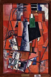 Kobieta przy fortepianie (Kobieta przy fortepianie). Obraz Kasimira Severinovicha Malewicza (Malevich, Malevic) (1878-1935), olej na płótnie