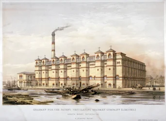 Spichlerz na Canada Wharf, Rotherhithe, Londyn, c1860
