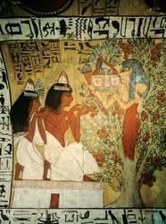 Artysta z Doliny Królów Sennedjem i jego żona oddają cześć bogini Hathor z ..., 2009 (zdjęcie)