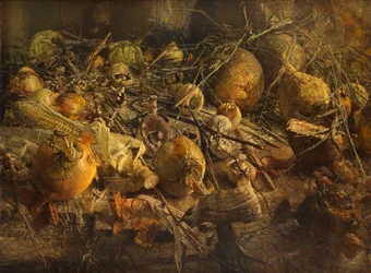 Martwa natura z cebulą (olej na płótnie)