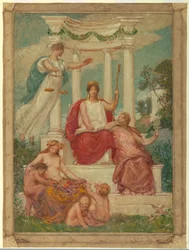 Dobroczynność prawa, projekt muralu w Essex County Court House, Newark, NJ