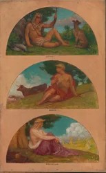 Postęp cywilizacji: łowiectwo, pasterstwo, rolnictwo..., 1905-1906.