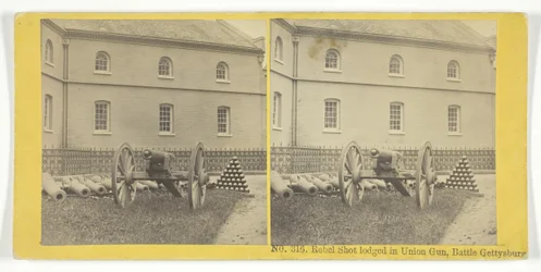 Rebel Shot złożony w Union Gun, Battle Gettysburg, 185575. Twórcy: Kilburn Brothers, BW Kilburn.