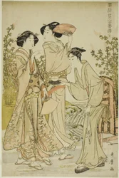 Eleganckie przyjemności: Zapach kwiatów, po lewej (Furyu hana no ka asobi, ge)