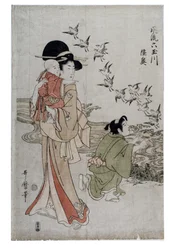 Prowincja Mutsu - rzeka Noda (Chidori), okres Edo, ok. 1790-1804 (drzeworyt na papierze)