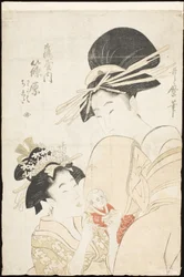 Shinohara z Tsuruya, kamuro Wakaba i Chieda