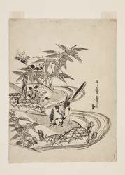 Sparrow (kolorowy drzeworyt)