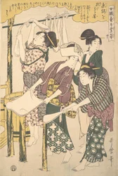 Wytwarzanie nici jedwabnej, ca. 1790.