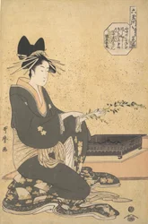 Oiran Hanaogi z Ogiyi z serii „Six Jewel Rivers” Mutamagawa, ca. 1795-96.