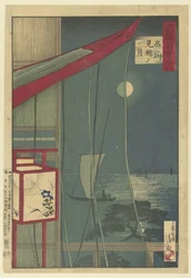 De maan bij Shinagawa Shinagawa mikoshi no tsuki (tytuł na obiekcie) Hondard gezichten op de provincie Musashi (tytuł serii) Musashi hyakkei no uchi (tytuł serii na obiekcie)